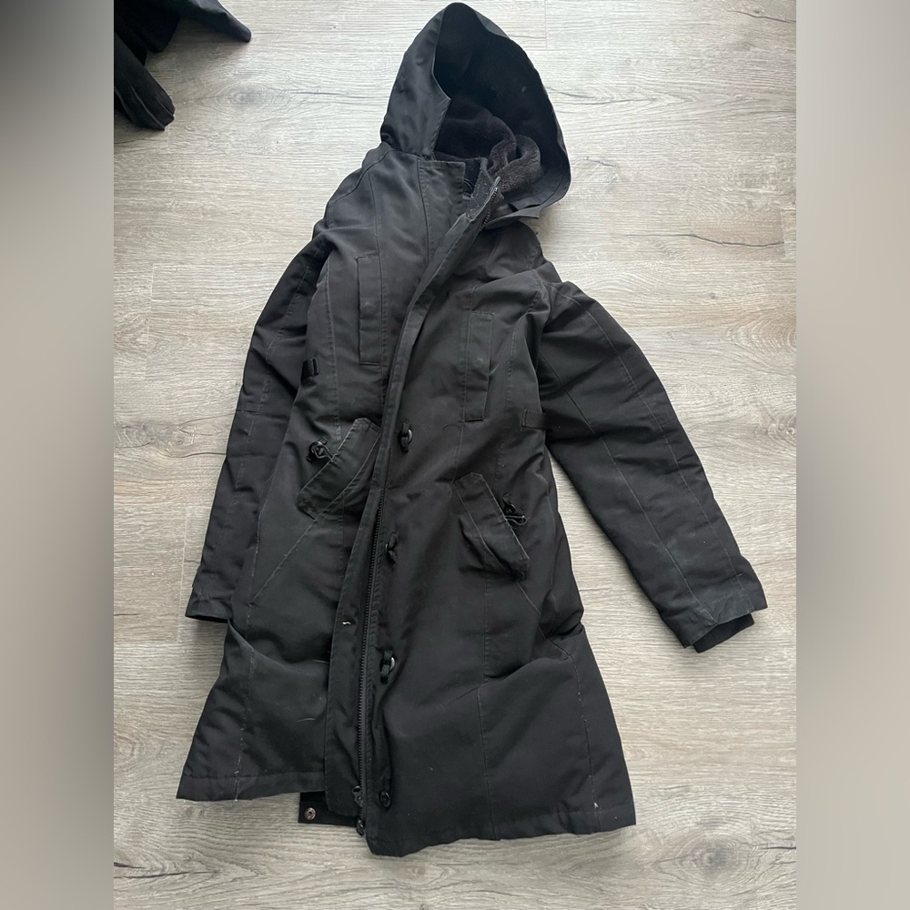 Bluenotes Black Hooded Parka Coat